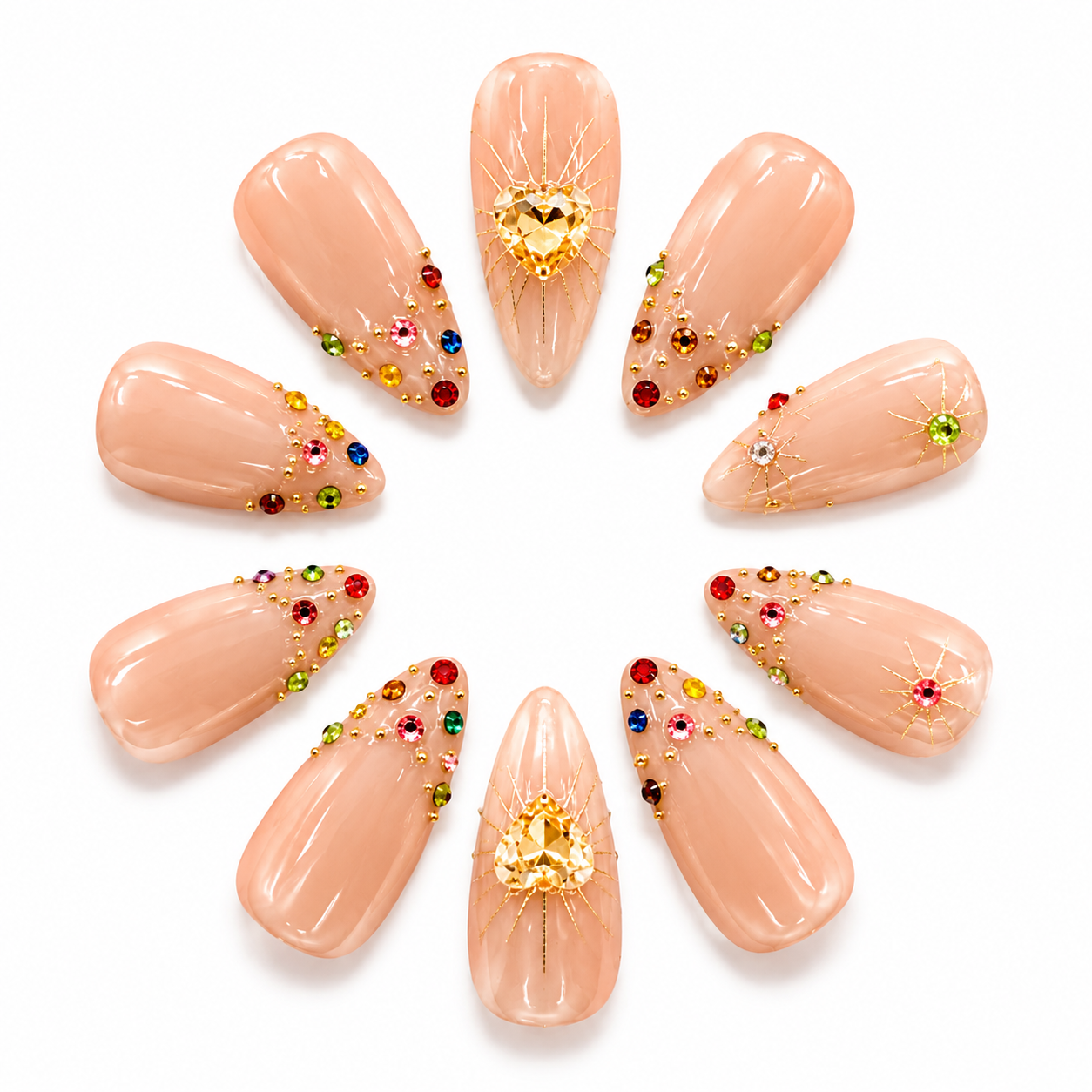 How to Apply L-001-E Handmade Nude Medium Almond Press-On at Home