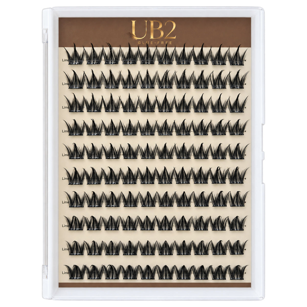 Manga spiky lash clusters 10-row tray for Halloween lashes and anime costume makeup