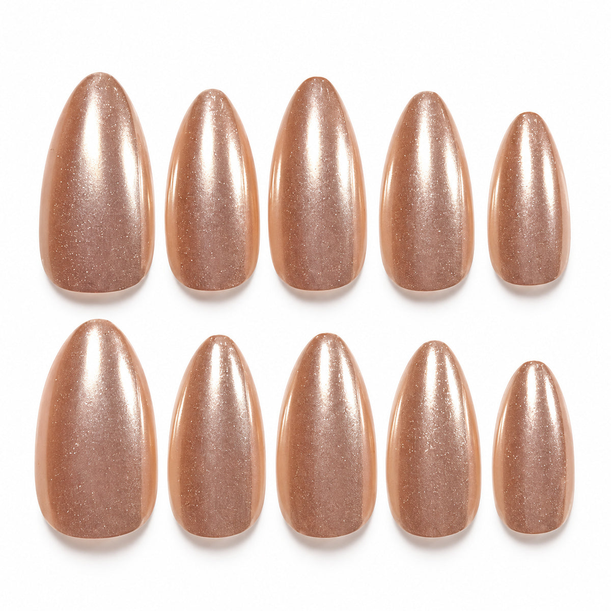 Pearl lilac chrome long almond press-on nails