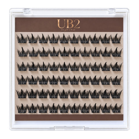 UB2 Beauty Spiky Wispy Lash Clusters – 6-Row Glue-Free Reusable Volume Lashes